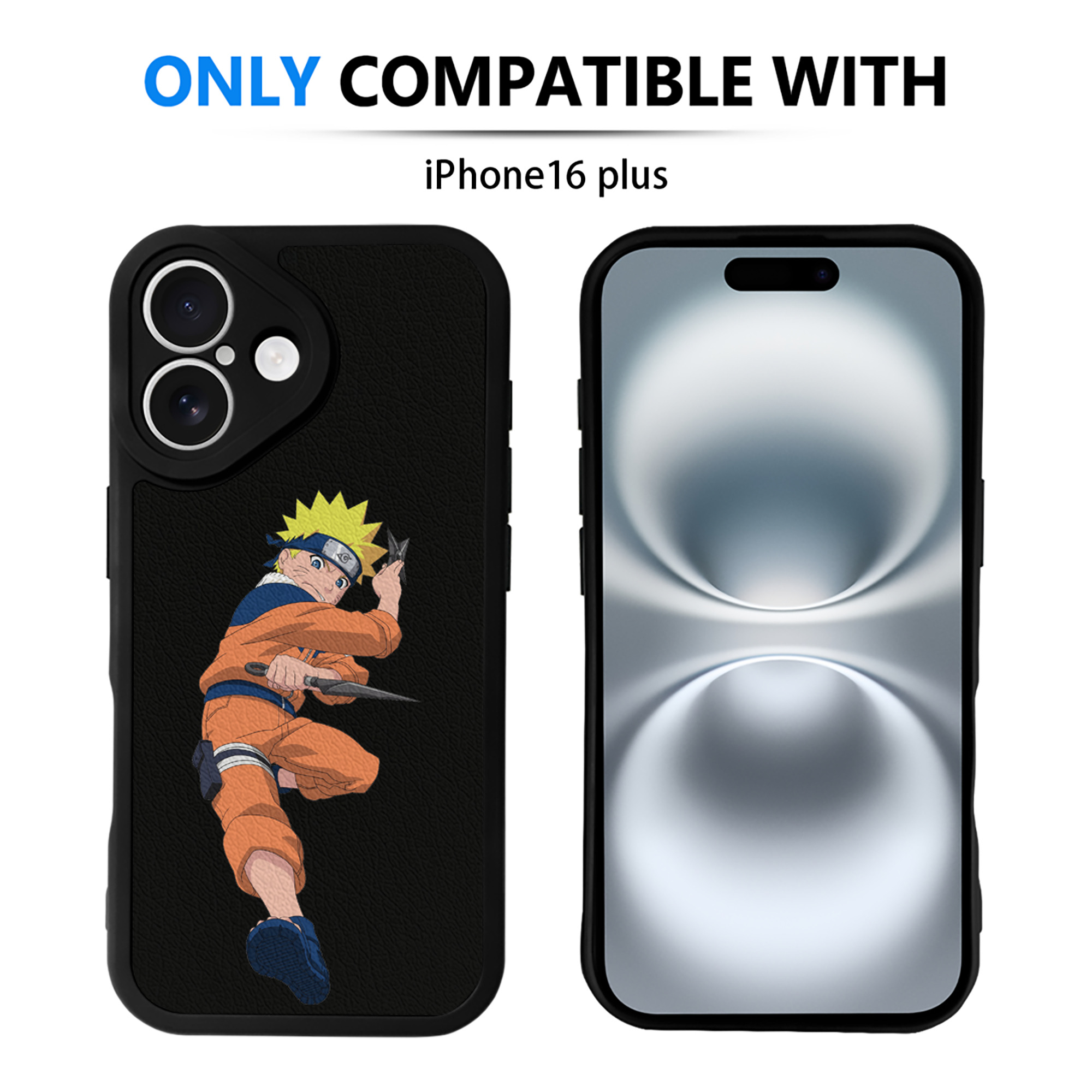 （画像用） NARUTO -ナルト- うずまき ナルト Uzumaki Naruto 【iPhone 16シリーズ対応】シリコンスマホケース（レザー調） 材質：シリコン